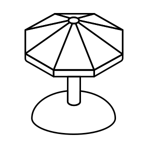 Outdoor Umbrella, Canopy, Sunshade, Rainshade, Bumbershoot, icon