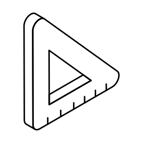 Triangle Scale, Geometry Tool, Geometry Equipment, Inches, Centimeter icon