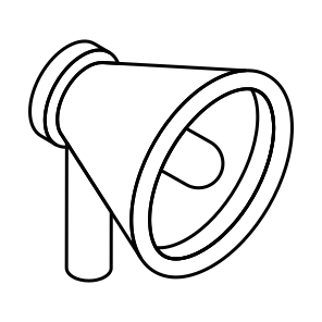 Megaphone, Loudspeaker, Announcement, Promotion, Campaign icon