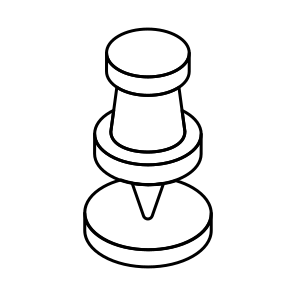 Pushpin, Thumbtack, Stationery, Tack, School Supplies icon