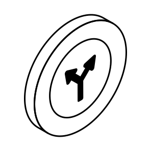Y Intersection Board, Roadboard, Signboard, Info Board, Guideboard icon