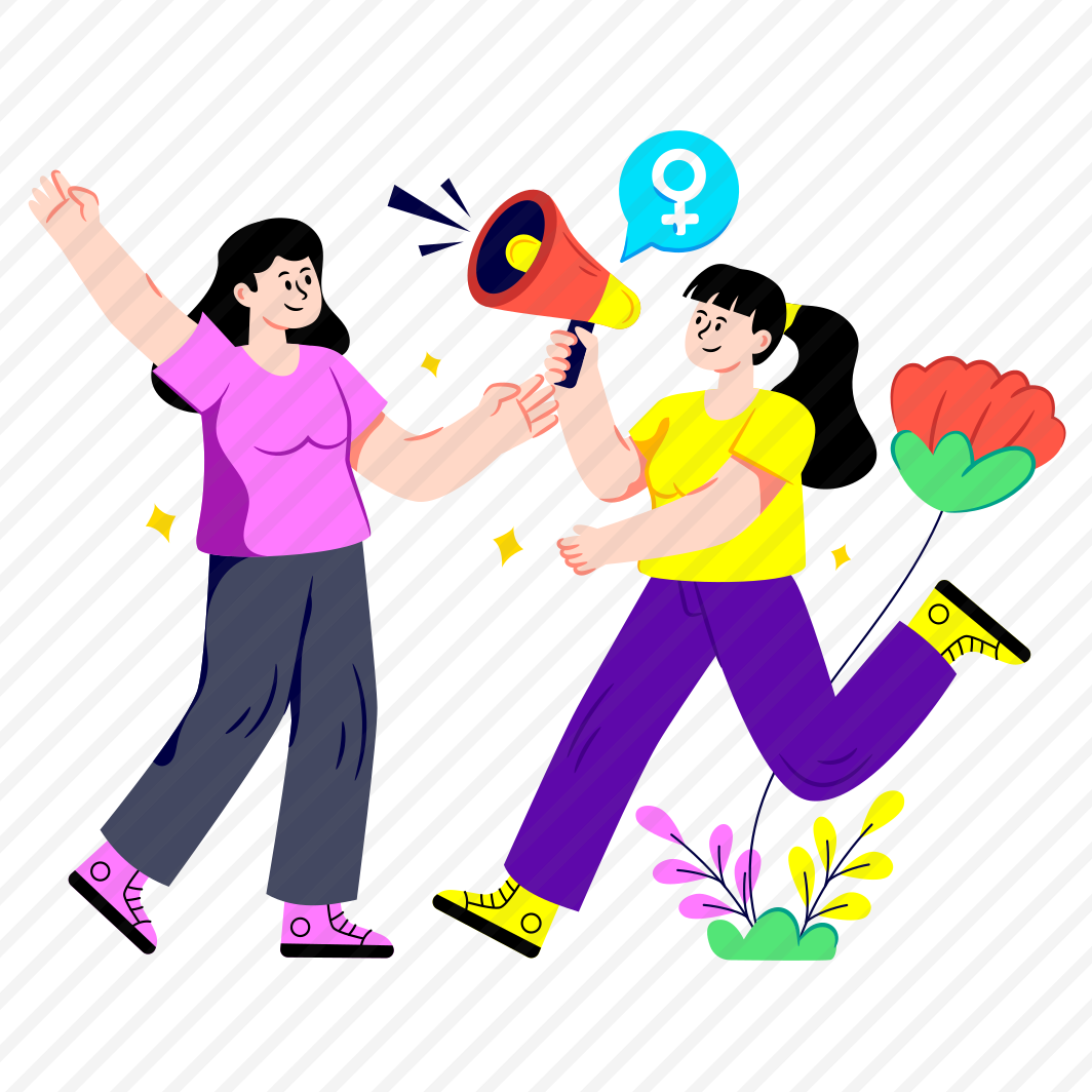 Girls Power, Female Power, Feminism Campaign, Women Strength, Women Empowerment,icons preview