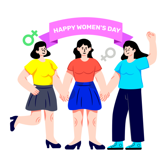Happy Women's Day, Women's Day Celebration, Women's Day Event, Happy Girls, Feminist Day, illustration