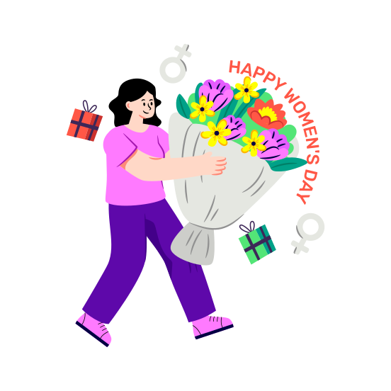 Happy Women's Day, Women's Day Celebration, Women's Day Event, Women's Day Bouquet, Feminist Day, illustration