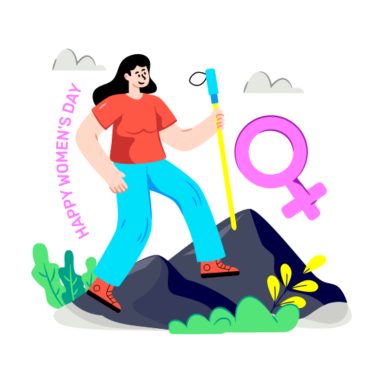 Hiking Female, Female Tourist, Traveler, Women's Day Trip, Feminism Day, illustration