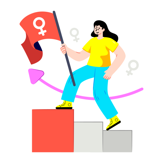 Successful Woman, Successful Female, Female Achievement, Superwoman, Women Power illustration