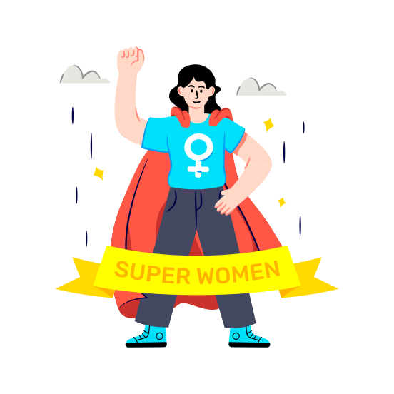 Superwoman, Superhero, Strong Woman, Strong Female, Woman Power illustration