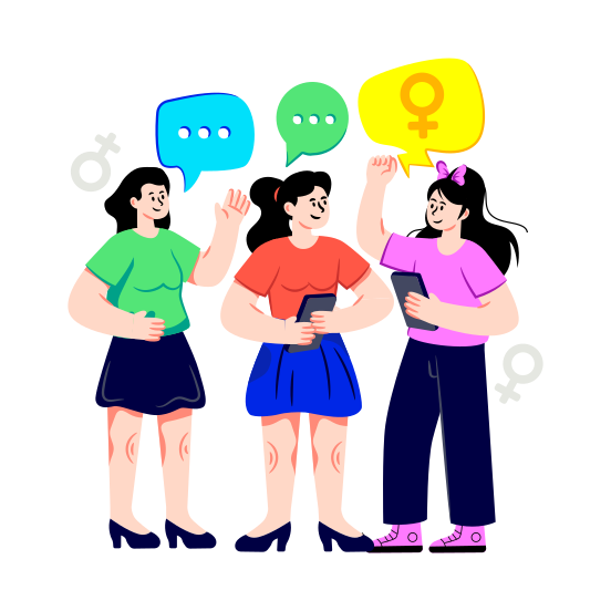 Women Discussion, Women Chatting, Women Communication, Women Negotiation, Women Conversation, illustration