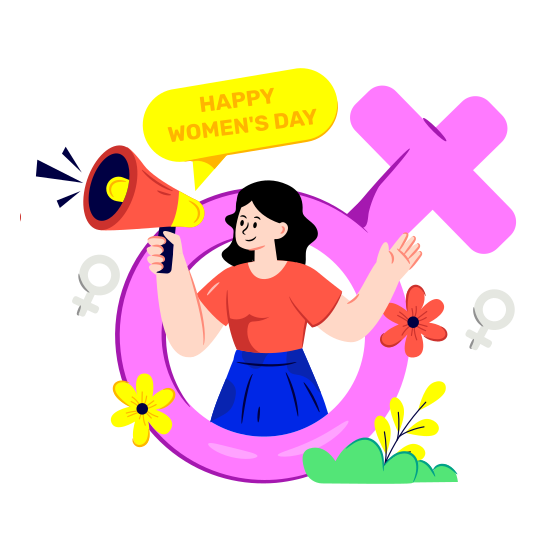 Women's Day Announcement, Women's Day Voice, Feminism Campaign, Women Strength, Women Empowerment illustration