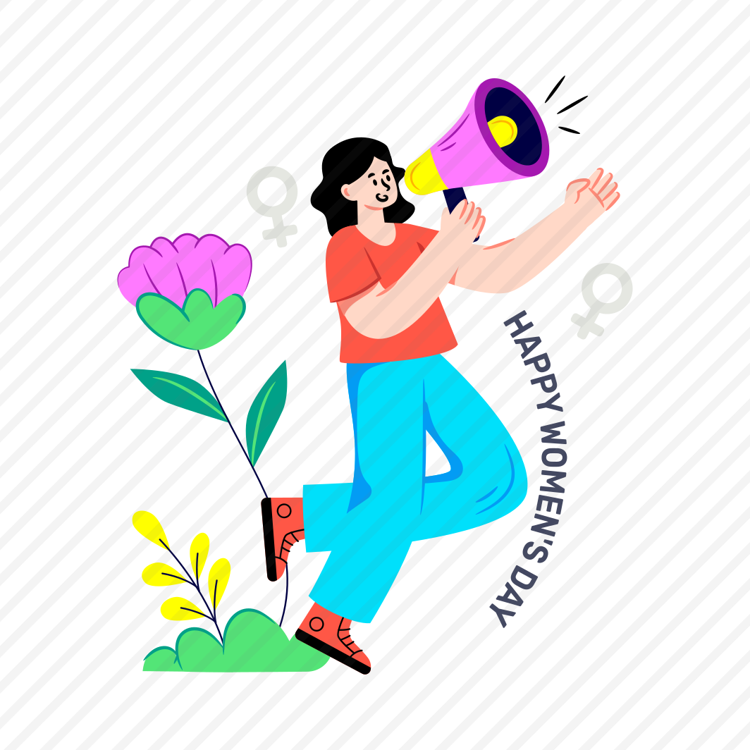 Women's Day Announcement, Women's Day Voice, Feminism Campaign, Women Strength, Women Empowerment,icons preview