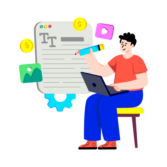 Content Writing, Article Writing, Writing, Copywriting,  Blog Writing illustration