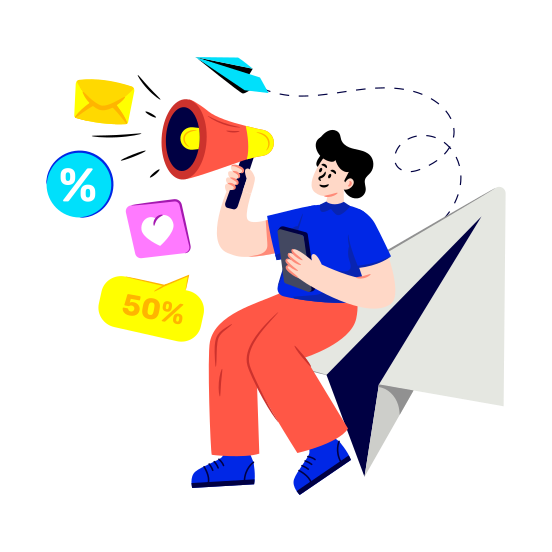 Discount Marketing, Discount Promotion, Discount Announcement, Discount Campaign, Digital Marketing illustration