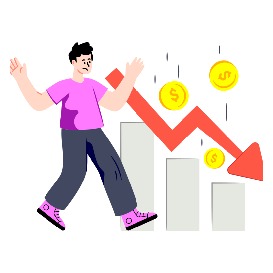 Financial Loss, Financial Recession, Data Analytics, Infographic, Statistics, illustration