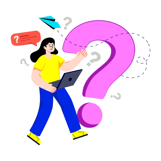 Frequently Ask Question, Faq, Confused Girl, Confused User, Confused Employee illustration