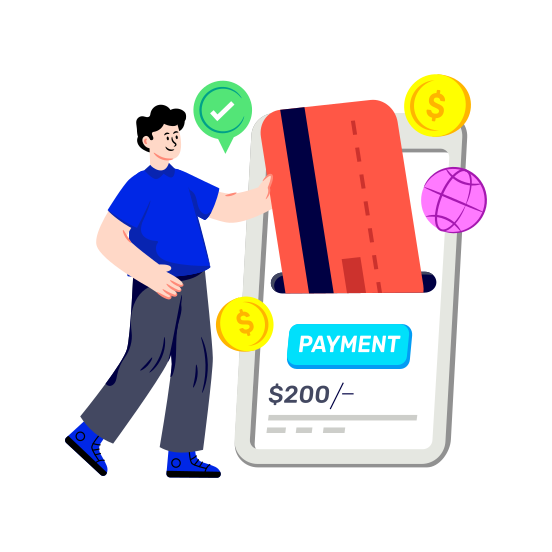 Mobile Card Payment, Online Payment, Epayment, Ecommerce, Secure Payment illustration