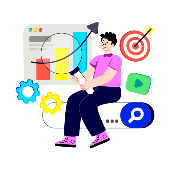 Online Data Analytics, Market Data, Data Analyst, Statistics, Infographic, illustration