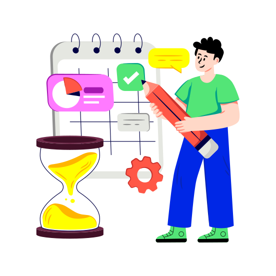 Timetable Management, Schedule Management, Planner, Calendar, Almanac, illustration