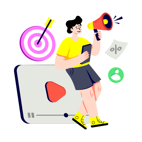 Video Marketing, Video Promotion, Video Publicity, Video Campaign, Video Announcement, illustration