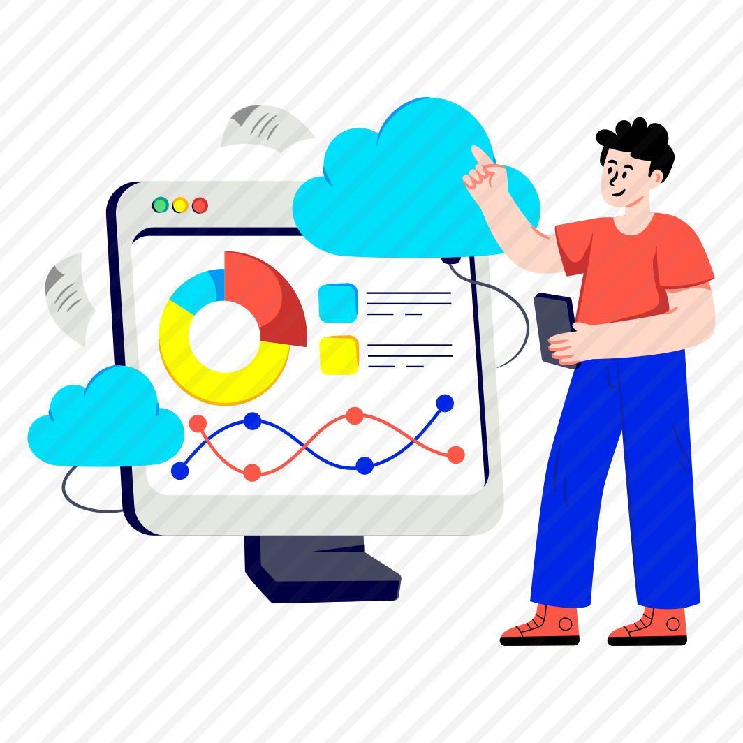 Cloud Data Analyst, Online Infographic, Web Statistics, Business Chart, Cloud Graph preview