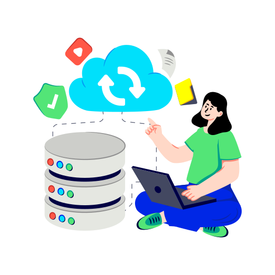 Cloud Data Update, Data Refresh, Data Reload, Cloud Technology, Cloud Computing illustration