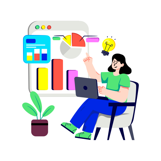 Data Analytics, Online Infographic, Web Statistics, Business Chart, Online Graph illustration