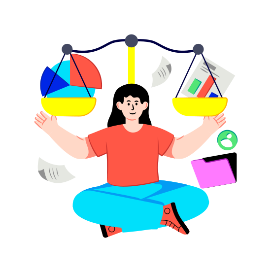 Data Balance, Data Equilibrium, Business Data, Infographic, Statistics illustration