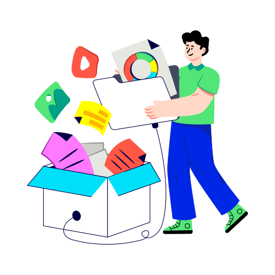Data Box, Data Parcel, Data Package, Data Folder, Document, illustration
