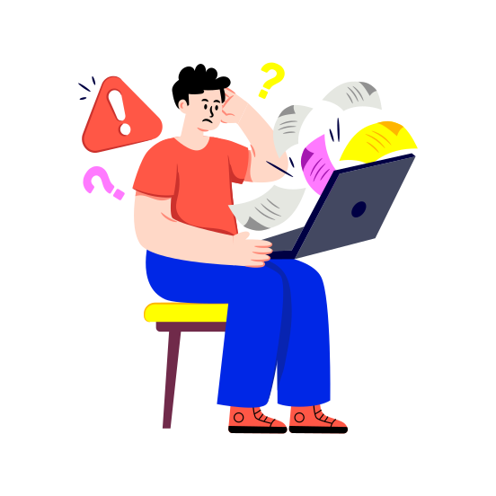 Data Error, Data Problem, Data Warning, Data Alert, Data Lost, illustration