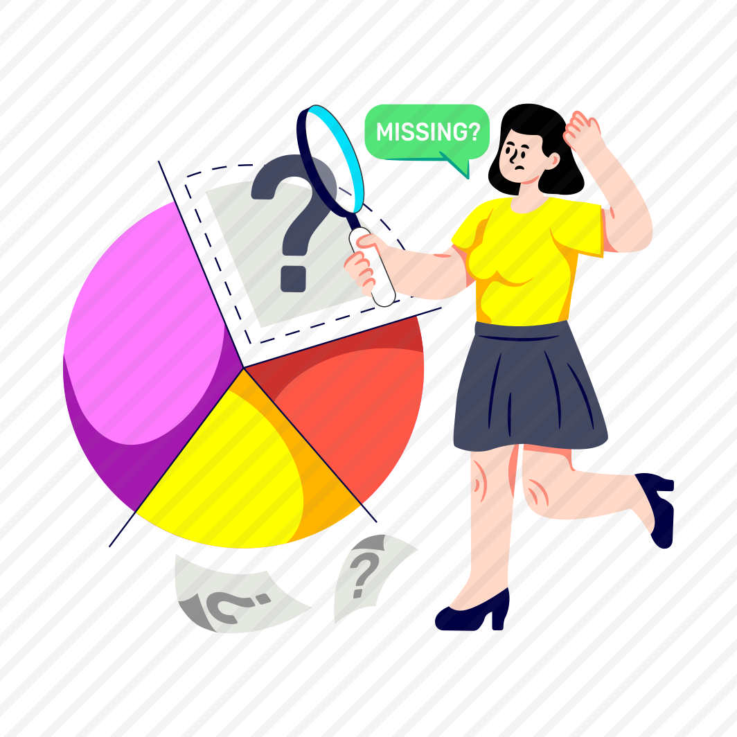 Data Missing, Data Analysis, Pie Chart, Pie Graph, Statistics preview