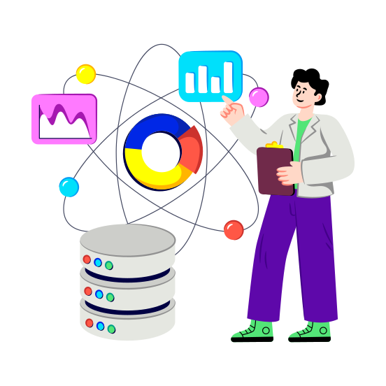 Data Science, Business Data, Database, Data Server, Big Data, illustration