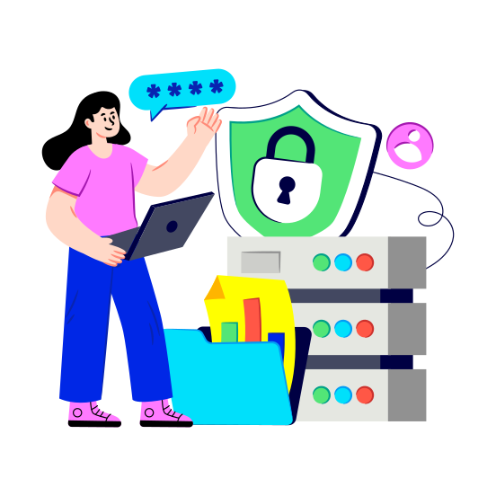 Data Security, Data Protection, Data Safety, Secure Data, Encrypted Data, illustration
