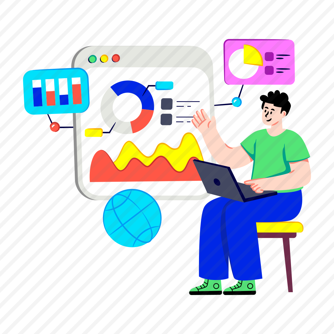 Online Data Analytics, Online Infographic, Web Statistics, Business Chart, Online Graph preview