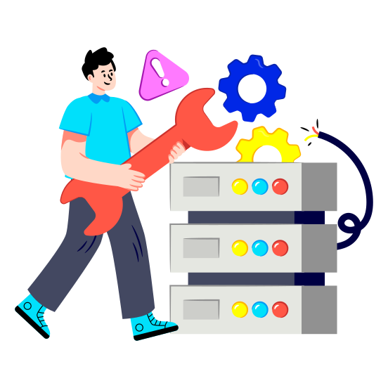 Server Setting, Server Configuration, Server Development, Server Management, Server Repair illustration