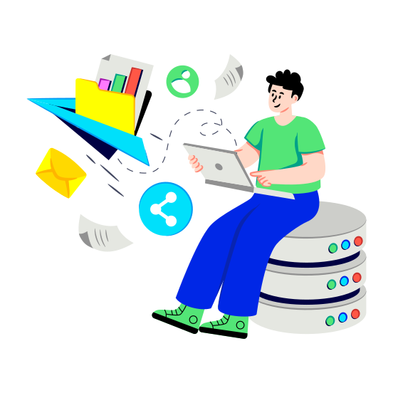 Share Data, Share Document, Share Archive, Share Folder, Data Send illustration