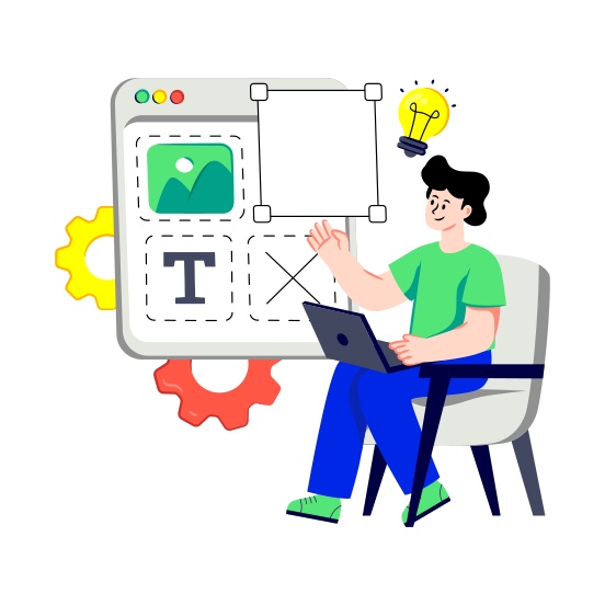 Blog Creation, Website Designing, Web Layout, User Internet, User Experience illustration