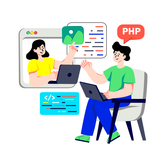 Content Discussion, Content Communication, Content Conversation, Content Chatting, Content Negotiation illustration