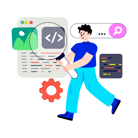 Programming Analysis, Coding Analysis, Programming Exploration, Programming Research, Find Programming illustration
