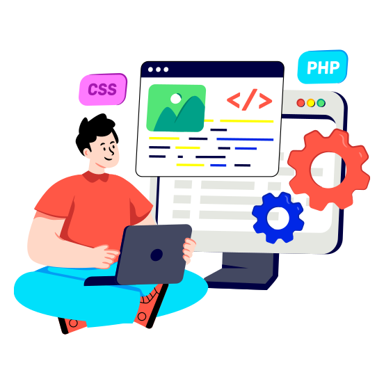 Web Coding, Web Programming, Web Developer, Html Coding, User Interface illustration