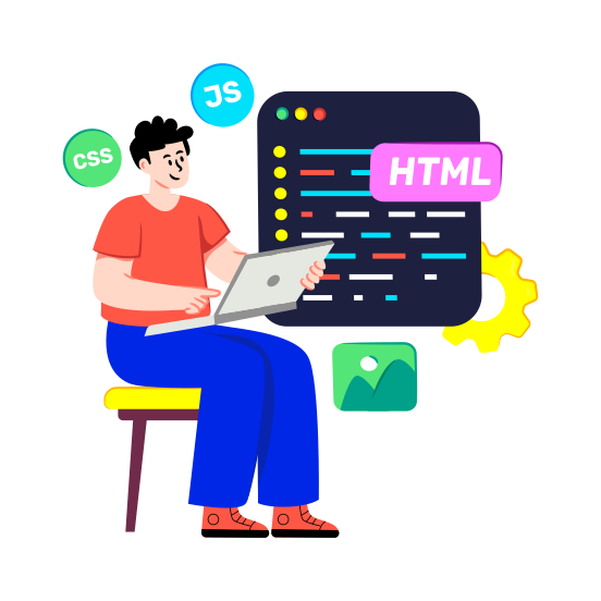 Web Coding, Web Programming, Web Developer, Html Coding, Web Technology illustration