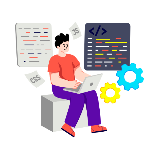 Web Coding, Web Programming, Web Development, Html Coding, Web Technology illustration