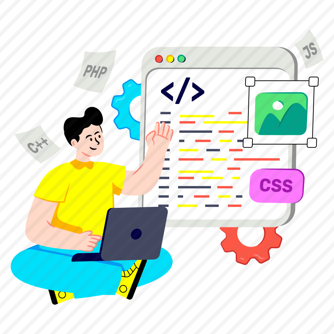 Web Coding, Web Programming, Web Development, Html Coding, Web Technology,flat preview