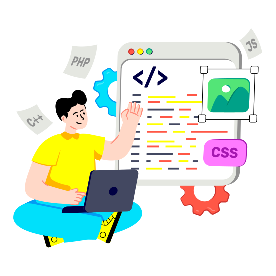 Web Coding, Web Programming, Web Development, Html Coding, Web Technology,flat illustration