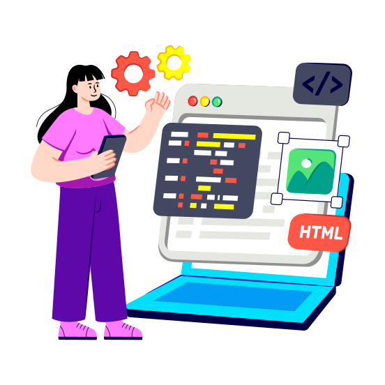 Web Coding, Web Programming, Web Development, Html Coding, Web Technology,vector illustration