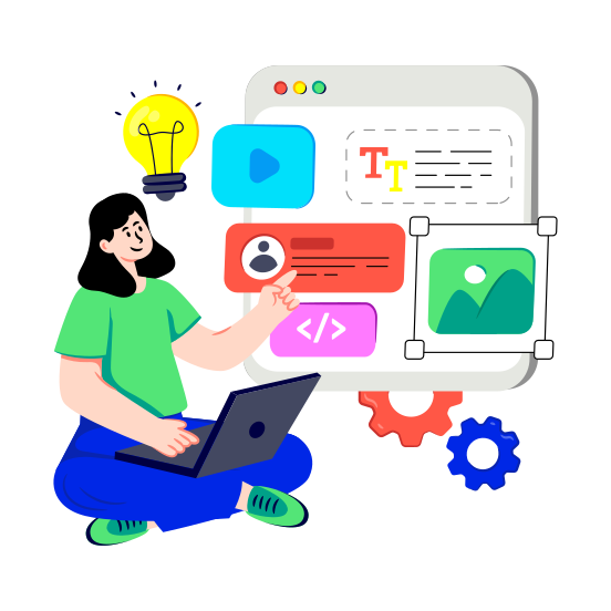 Web Designing, Website Designing, Website Layout, User Interface, User Experience illustration