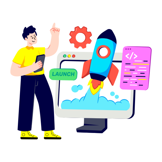 Website Launch, Website Startup, Web Commencement, Web Initiation, Website Mission, illustration