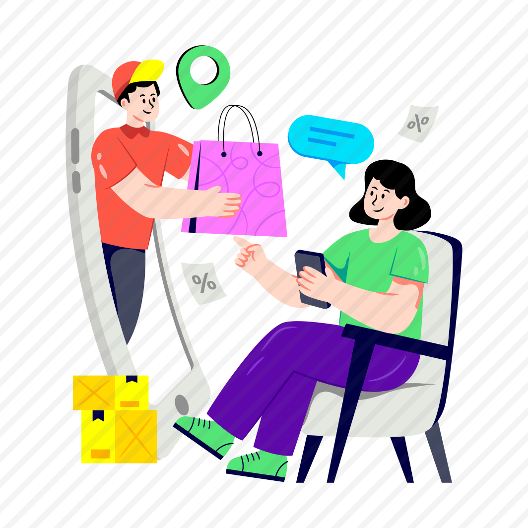 Online Shopping Delivery, Parcel Delivery, Parcel Tracking, Giving Parcel, Mcommerce preview