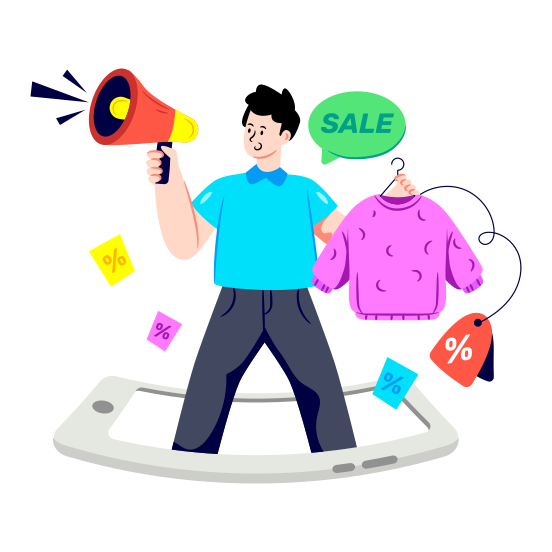Product Marketing, Sales Promotion, Sales Announcement, Sales Campaign, Digital Marketing illustration