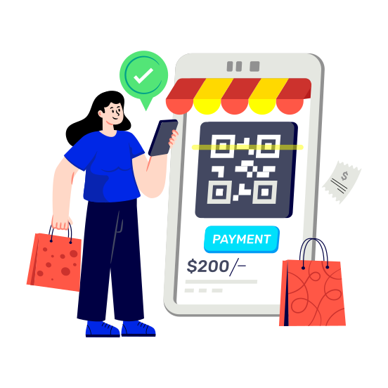 Qr Code Payment, Price Code, Ecommerce, Online Shopping Payment, Epay, illustration