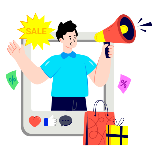 Sale Marketing, Sale Promotion, Sale Announcement, Sale Campaign, Digital Marketing illustration