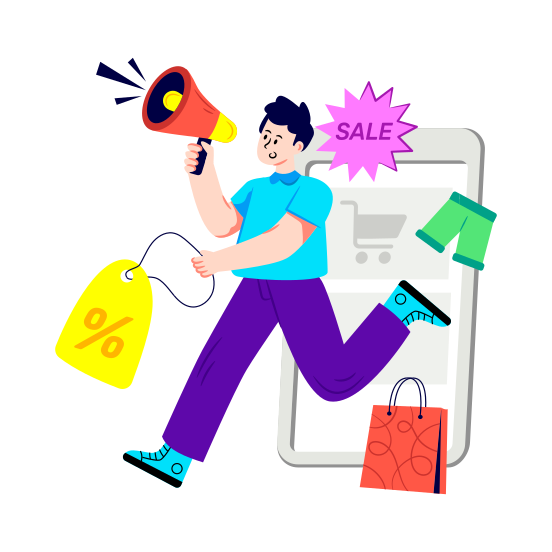 Sale Marketing, Sales Promotion, Sale Announcement, Sales Campaign, Digital Marketing illustration